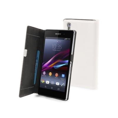 Muvit Slim Folio - Beschermende bedekking voor mobiele telefoon - wit - voor Sony XPERIA Z1
