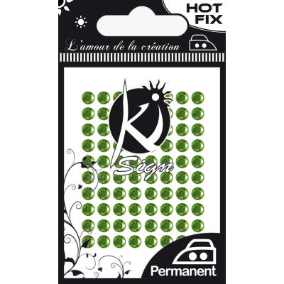 Strass thermocollant tissu Ø 4mm - Vert - 80 pièces - Ki-Sign
