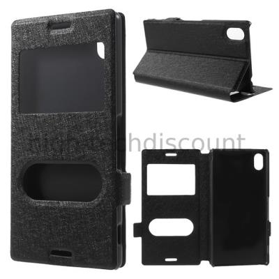 Housse etui coque portefeuille view case pour Sony Xperia M4 Aqua  - NOIR