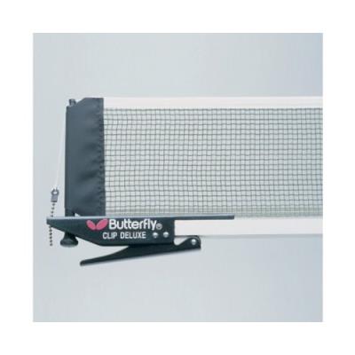 Butterfly clip deluxe filet de tennis de table et poteaux noir blanc 27 cm