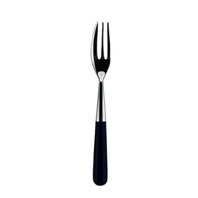 ALESSI LCD02/16 40 FOURCHETTE À GÂTEAUX EN ACIER INOXYDABLE 18/10 BRILLANT MANCHE EN POM NOIR SET DE 6 PIÈCES