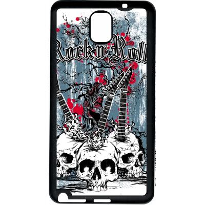 Coque samsung note 3 heavymetal rock n roll skulls