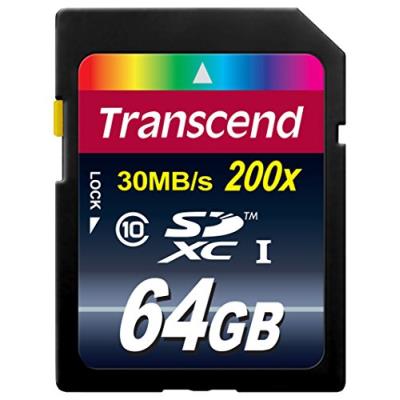 Transcend 64 go carte mémoire sdxc classe 10 ts64gsdxc10