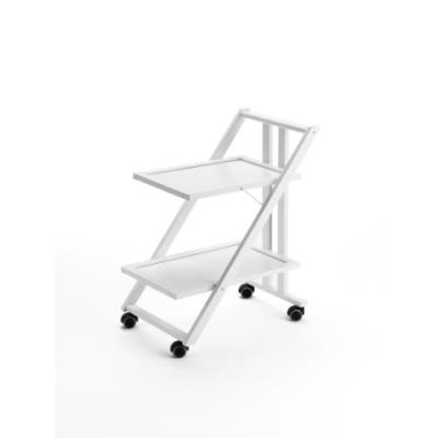 Arredamenti italia 575 simpaty chariot de service/desserte hêtre massif blanc laqué 64 x 79 x 45 cm