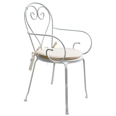 Chaise jardin en fer forgé coloris blanc - Dim : H 90 x L 51 x P 52 cm -PEGANE-