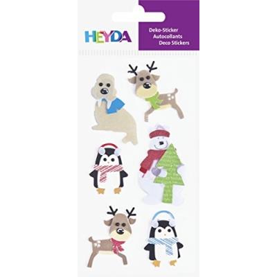 Baier schneider-étiquette-stickers autocollants &weihnachtstiere mix lot de 6 assiettes à dessert, 4 couleurs, 1 pièce