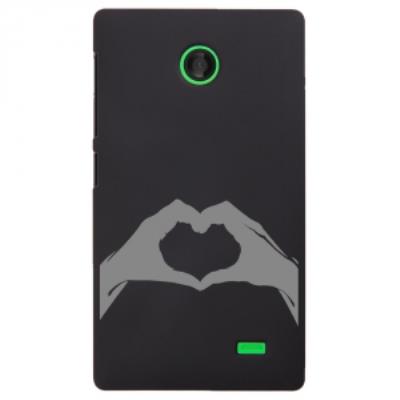 Coque rigide pour Nokia X avec impression Motifs mains en forme de coeur