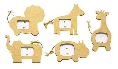 Mini-cadre Animaux En Bois - Lot De 6