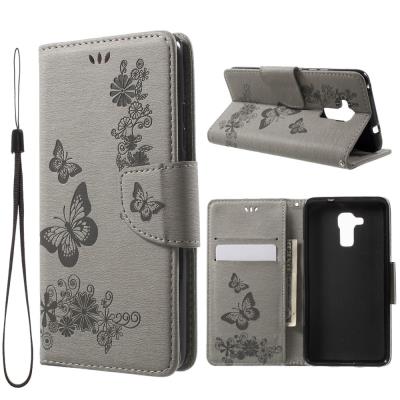 Etui en PU papillon Hand pour Huawei Honor 5c / GT3 - Gris