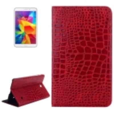 Galaxy Tab 4 8.0 T330 : Coque Housse Cuir (PU) « Texture Crocodile Rouge »