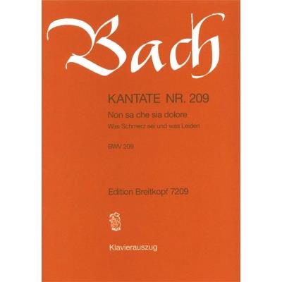 Partitions classique EDITION BREITKOPF BACH J.S. - KANTATE 209 NON SA CHE SIA DOL - SOPRANO, PIANO Soprano, piano