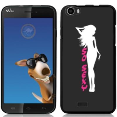 Coque Souple en gel noire pour Wiko Lenny avec impression Motifs So Sexy blanche