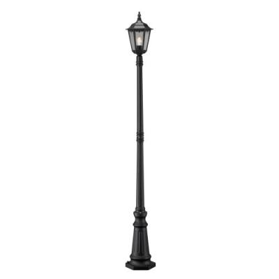 konstsmide 7233-750 lampadaire en aluminium laqué firenze 1 x 100 w, ip43 noir mat 25 x 25 x 220 cm