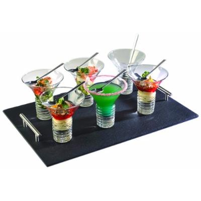 LEBRUN 92LB105C1 ELECTRO PLAT DE SERVICE ENTRÉE DESSERT 13 PIÈCES VERRE/ARDOISE