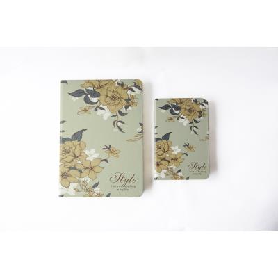 NOVAGO Lot de 2 Blocs Notes motif fleuri ( Gris )