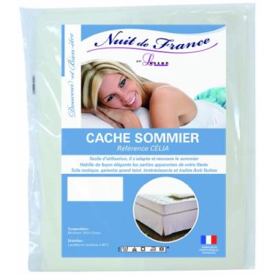 Nuit de france 329371 80/200 cache sommier déco coton ecru 200 x 80 x 1 cm