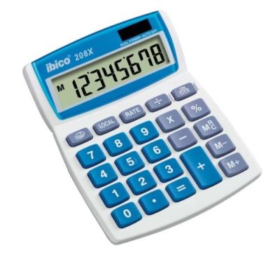 ibico - Calculatrice de bureau 208X, écran LCD à 8 chiffres
