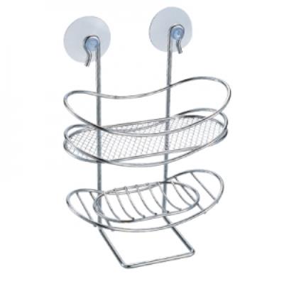 Msv serveur de douche ovale et porte savon + ventouses plastiques