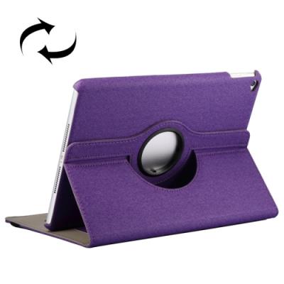 Ipad Air 2:Coque Housse Cuir (PU) Violet Texture Tissus Rotation 360°
