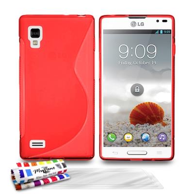 Coque Souple ORIGINALE Ultra Fine Rouge , Le S,  Premium de MUZZANO pour LG L9 + 3 Protections Ecran , UltraClear,  Pour LG L9