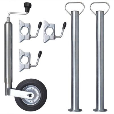 vidaXL 48 mm Roue jockey pour remorque avec 2 Tubes de support et 3 colliers