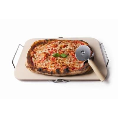 Color life pizzabrett cooking gris naturel avec roulette à pizza quiselle pizz 001