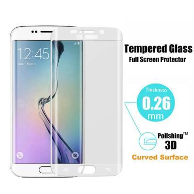 Vitre Blanc de Protection Bord incurvé En Verre Trempé Film Ecran Antichoc Resistante pour SAMSUNG GALAXY S6 EDGE