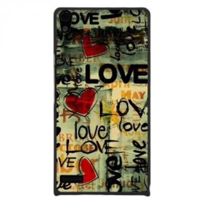 Coque rigide pour Huawei Ascend P6 avec impression Motifs Love Vintage