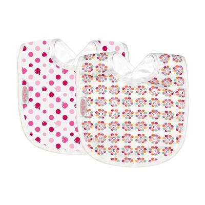 Silly billyz pack de 2 bavoirs imperméable en coton pour fille cerise