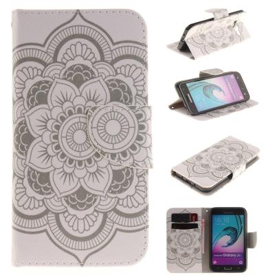 Etui en PU pour Samsung Galaxy J3 / J3 (2016) magnetique - Mandala fleur