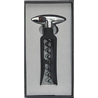 Vin Bouquet FID 066 Tire-Bouchon à Levier Professionnel En Acier Inoxydable - Levier Noir Et Argent, Idéal Pour Débutants Et Seniors