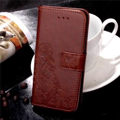 Etui en PU Imprint Fleur pour iPhone 7 4.7 - Marron