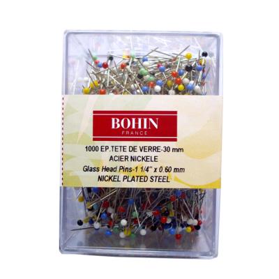 Epingles tête en verre multicolores par 1000