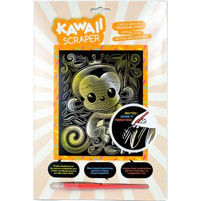 Tableau scraper à  gratter or kawaii roi de la jungle - scraper