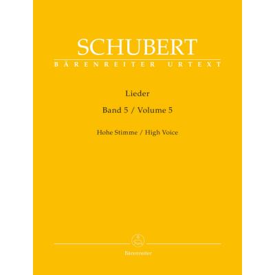 Partitions classique BARENREITER SCHUBERT F. - LIEDER. VOL. 5 - VOIX HAUTE Soprano, piano