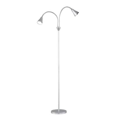 Reality Leuchten R42712187 Lampadaire Avec 2 Spots Montés Sur Bras Flexibles Et 2 Ampoules Led Smd 5 W 240 Lm 3000 K Titane 155