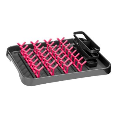 premier housewares 0806569 égouttoir à vaisselle grisfuchsia