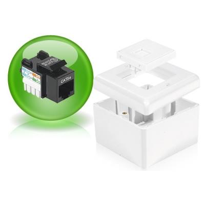 Dexlan boitier mural en saillie 1 rj45 stp cat6a