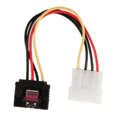 Câble adaptateur dalimentation interne à connecteur sata 15 broches femelle avec clip coudé à 90° vers molex mâle 0,15 m multic