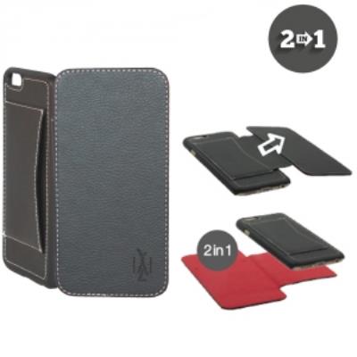 Etui YAL en 2 parties détachables Coque + Folio pour iPhone 6 4,7 pouces coloris noir