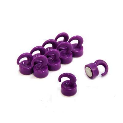 Magnet Expert Lot De 10 Mini Aimants En Forme De Crochet En Plastique Violet Force 1Kg 12X20Mm