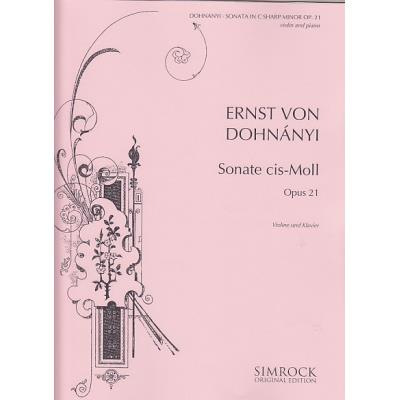 Partitions classique SIMROCK DOHNANYI E. (VON) - SONATE CIS-MOLL OP. 21 - VIOLON ET PIANO Violon