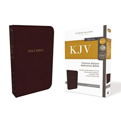 KJV, Deluxe Thinline Reference Bible, Imitation Leather, Burgundy, Red Letter Edition - [Version Originale]