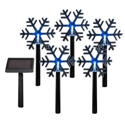 Codico set de 5 pics solaires flocons led hauteur 30 cm blanche 5sol120bc