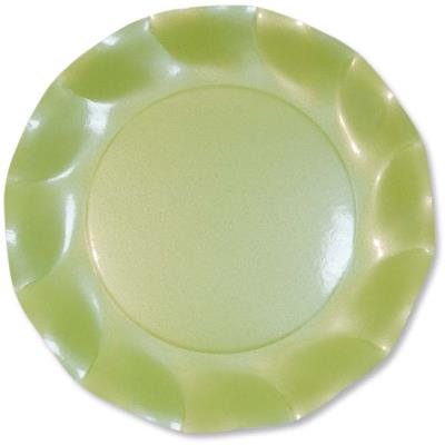 10 Grandes assiettes vert perlé Taille Unique