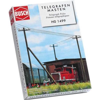 Busch environnement - bue1499 - modélisme ferroviaire - poteaux télégraphiques