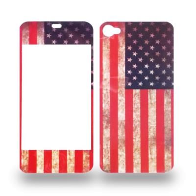 Autocollants recto/verso drapeau etats-unis pour iphone 4