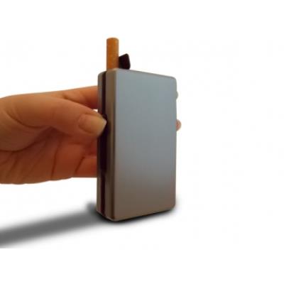 Etui design à cigarettes automatique gris fonce boite accessoire fumeur etui ranger
