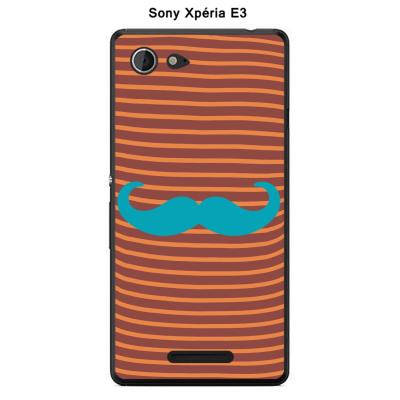Coque Sony Xpéria E3 - Marinière Moustache - 4 Scuba Blue