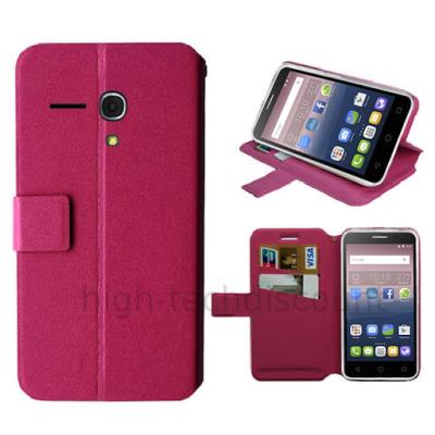 Housse etui coque pochette portefeuille pour Alcatel One Touch Pop 3 (5.5) - ROSE
